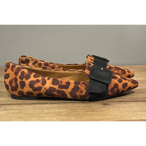 Journee Collection Women's Audrey Loafer Flats Size 6 Leopard Faux Suede